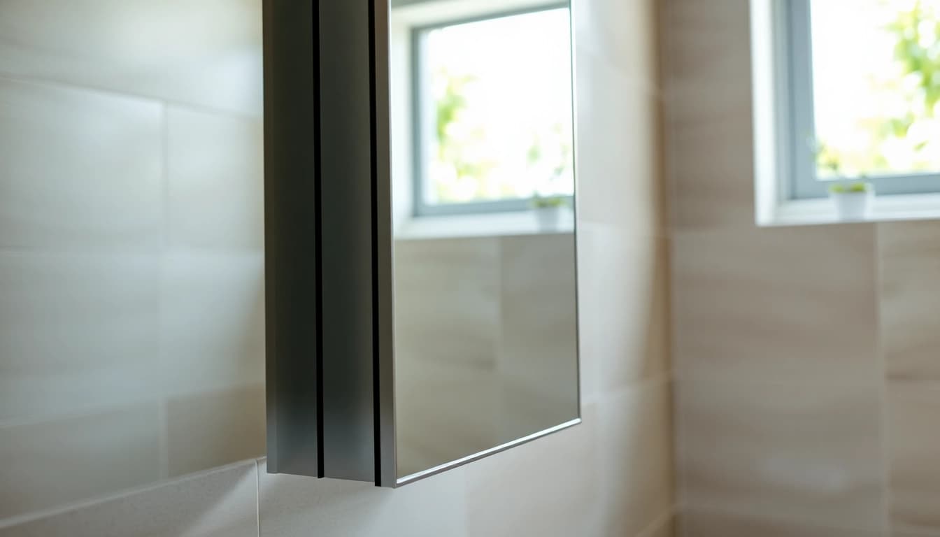Enhance your space with a stylish mirrored bathroom cabinet with light illuminating your reflection.