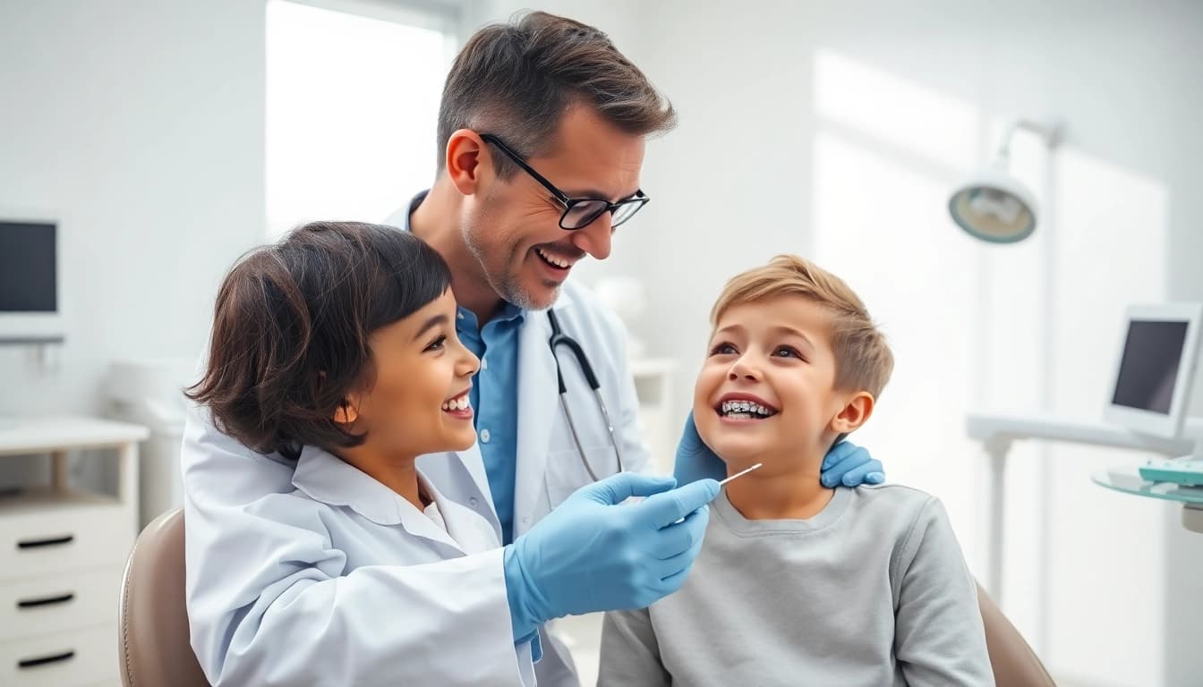 Level orthodontics north care shown by professional orthodontist assisting a patient.