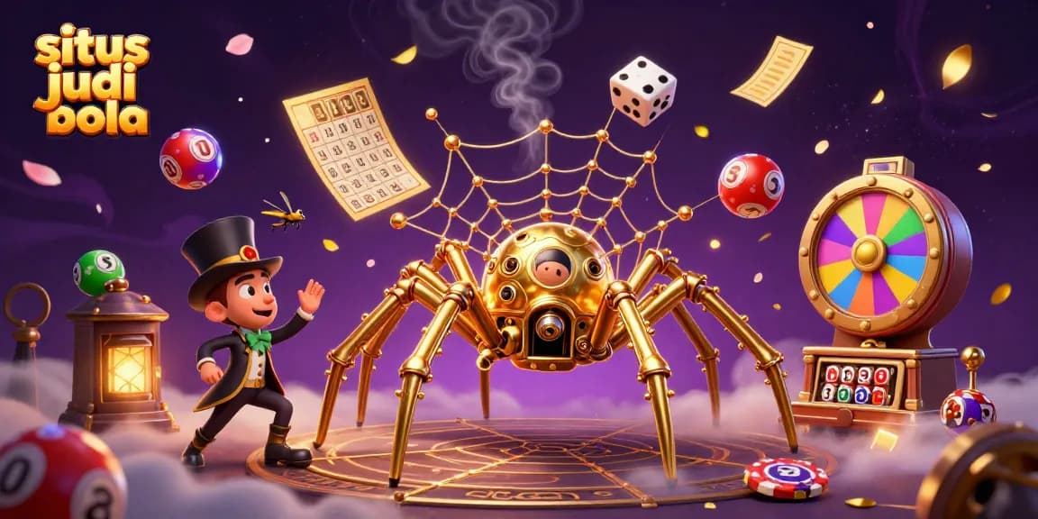 Engage in situs judi bola with a vibrant, 3D illustration of a playful steampunk scene.