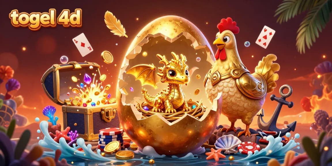Experience thrilling togel 4d gameplay with a golden dragon amidst casino treasures and vibrant visuals.