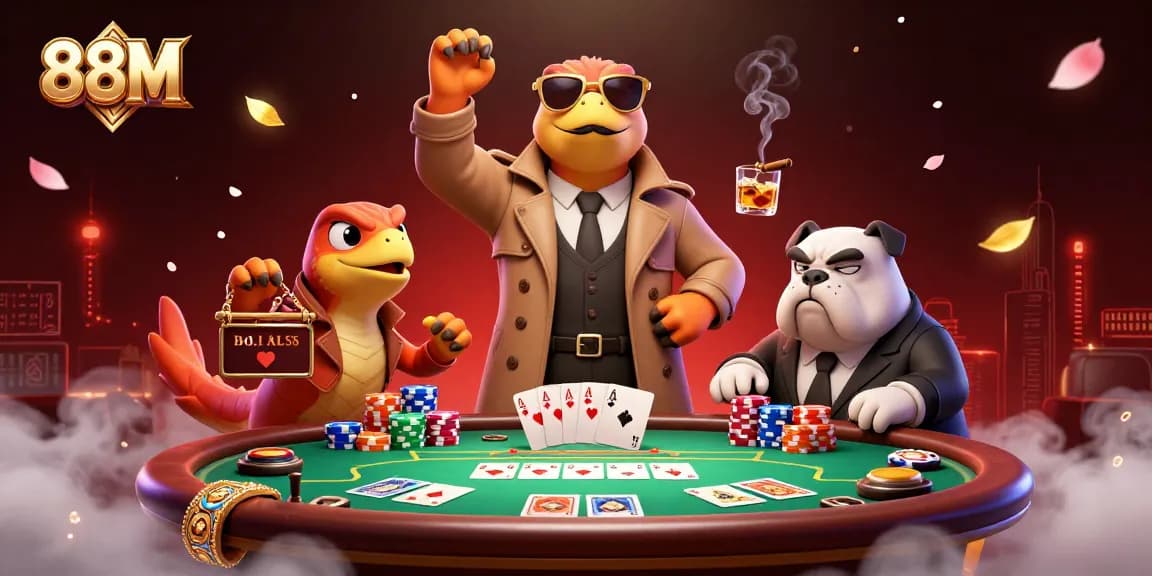 Engage in thrilling poker excitement at 88M's VIP casino with raptors in disguise.