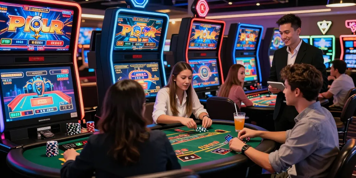 Exciting gaming environment at casinos that accept credit cards, showcasing diverse players engaged and using their devices.