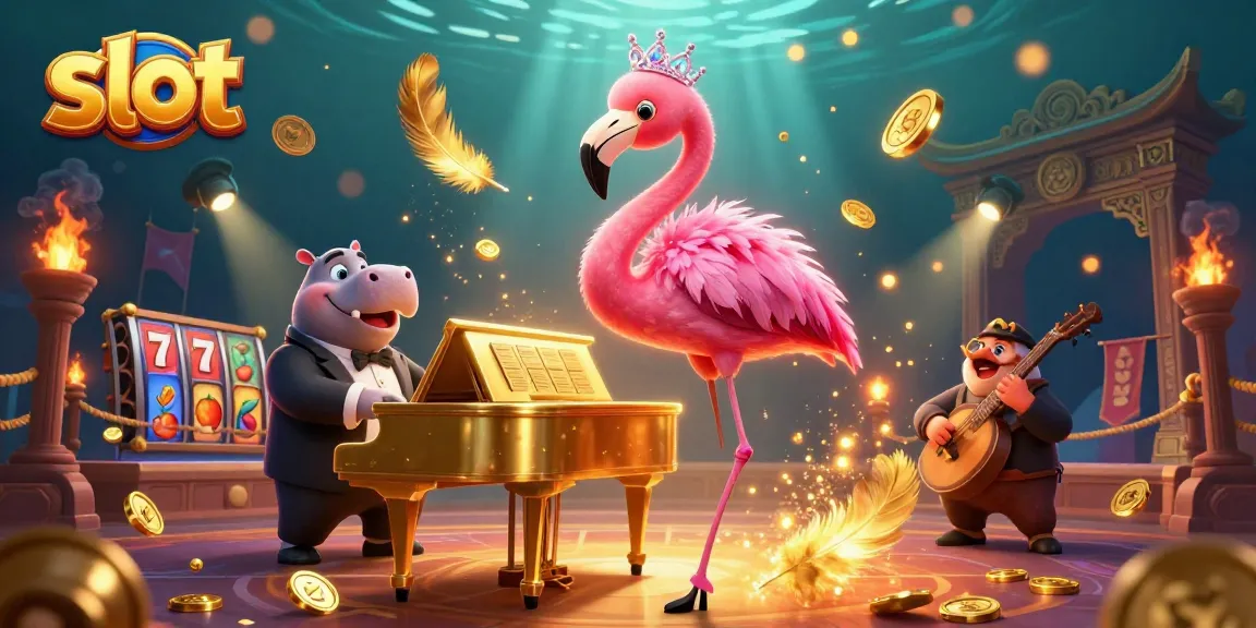 Engage in thrilling slot gameplay with vibrant characters and dynamic casino elements.
