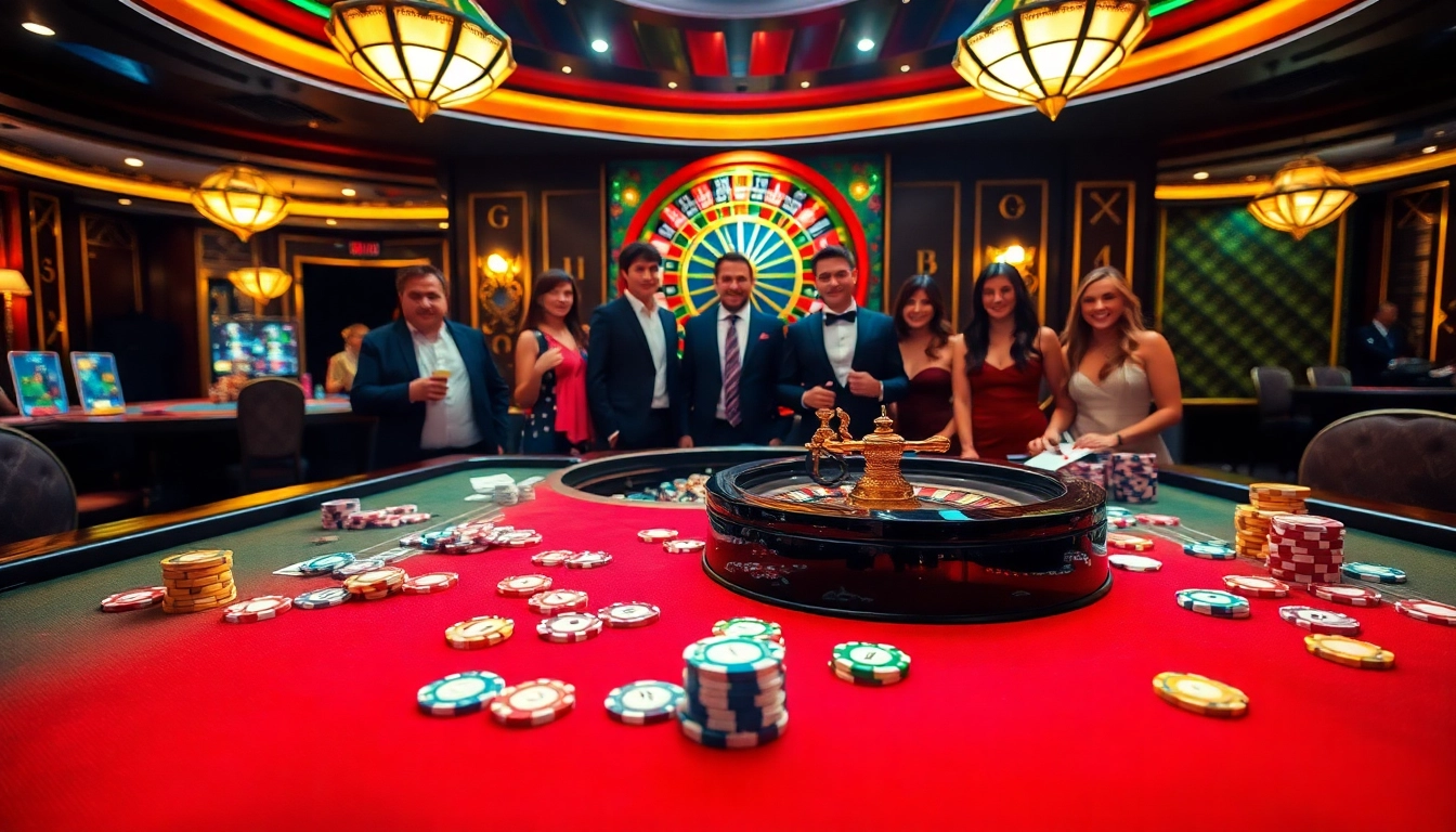 Engaging casino scene highlighting players at https://vin777.green/ tables, showcasing excitement and luxury.