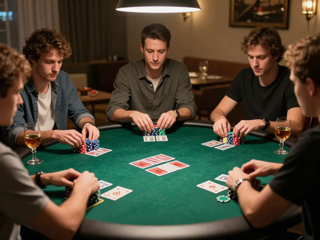 Players enjoy a thrilling poker game at home with hitclubapk app enhancing their experience.