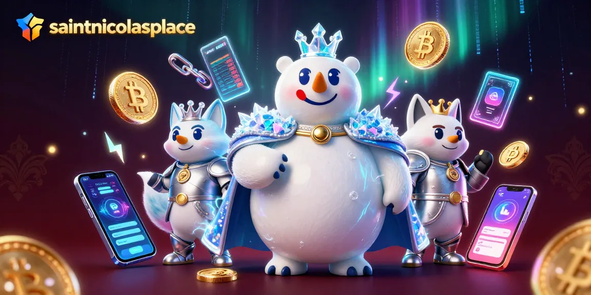 Engage with the saintnicolasplace experience featuring a polar bear and fox amidst vibrant casino elements.