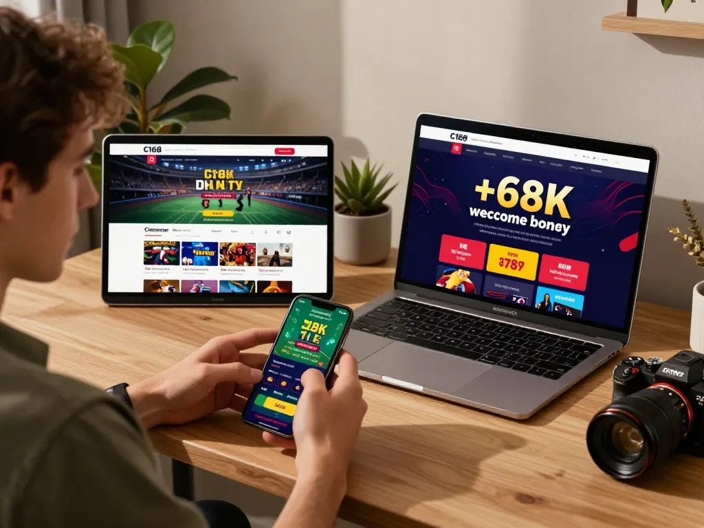 C168 online gambling platform showcasing betting activities, mobile interface, and vibrant promotions.