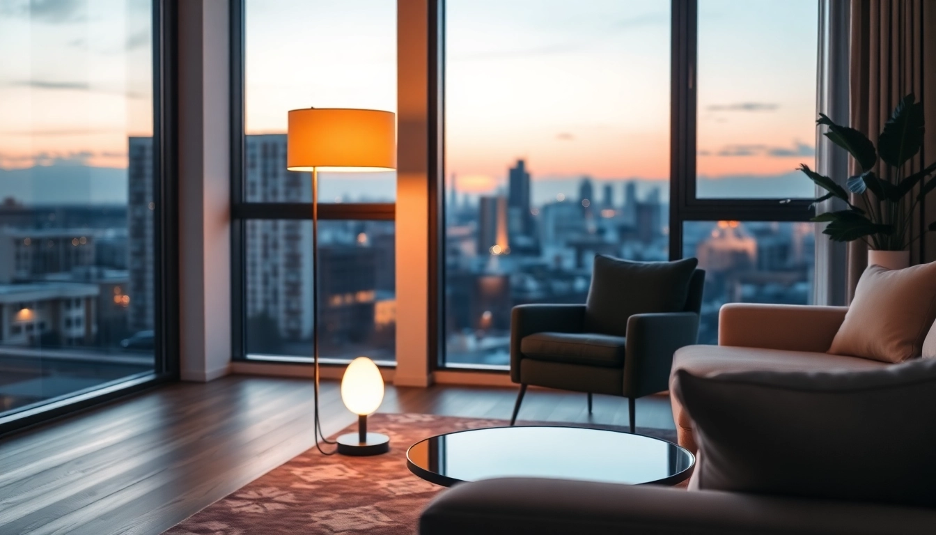 Sleek Illumination enhances a cozy living room with elegant lighting and warm ambiance.