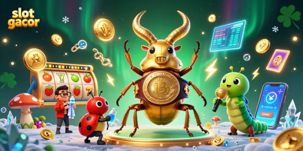 Win big with slot gacor in this vibrant, exciting 3D casino illustration packed with action!