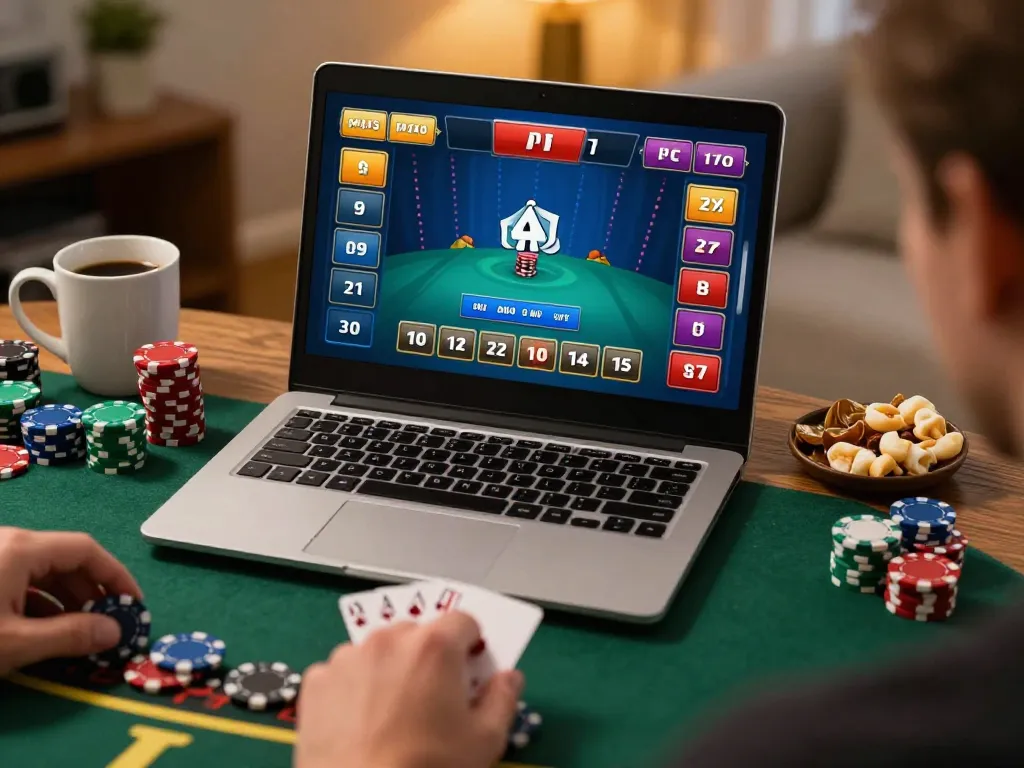 Experience 789win live dealer blackjack with an engaging at-home gaming setup, highlighting responsible play