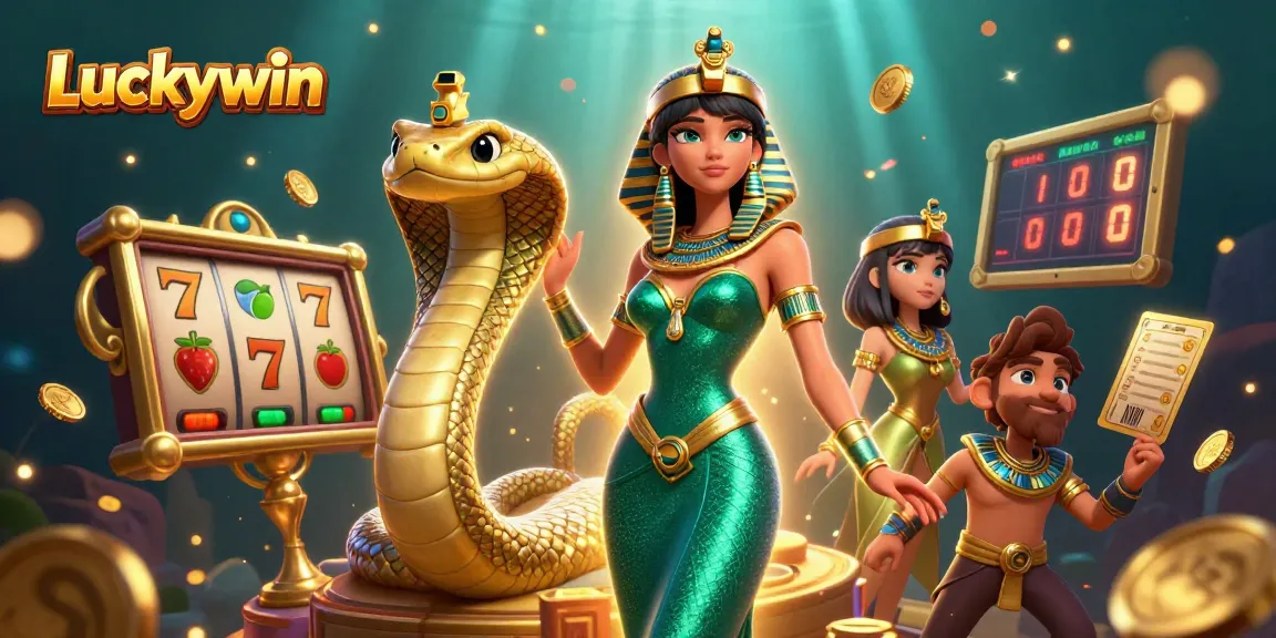Win big at Luckywin with vibrant 3D casino illustration featuring exhilarating slot games and rich graphics.