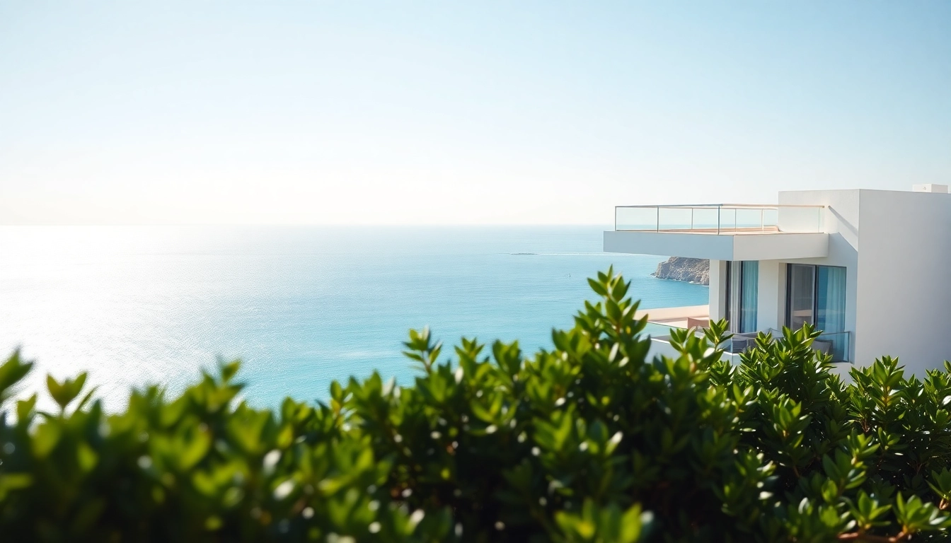 Buy apartment in Alanya: view of a coastal modern apartment with sea backdrop