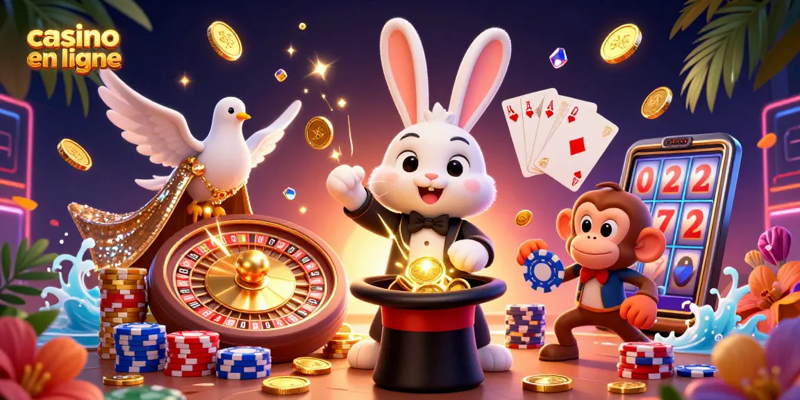 Jouez à des jeux captivants dans un casino en ligne entouré de pièces d'or et de jackpots éclatants.
