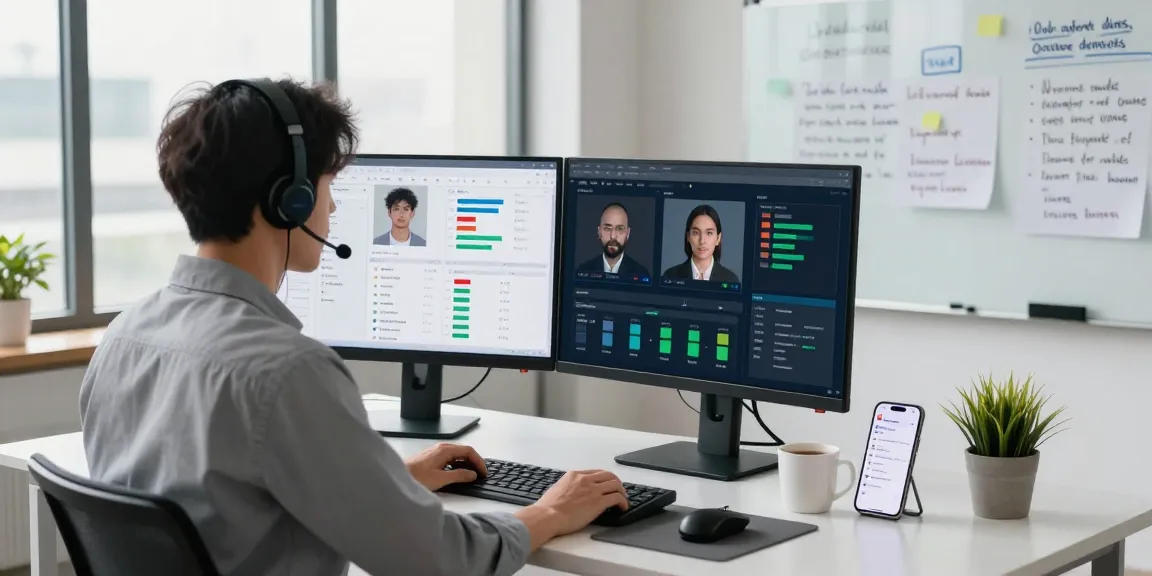 Analyze and detect AI image content in a modern workspace with advanced technology.