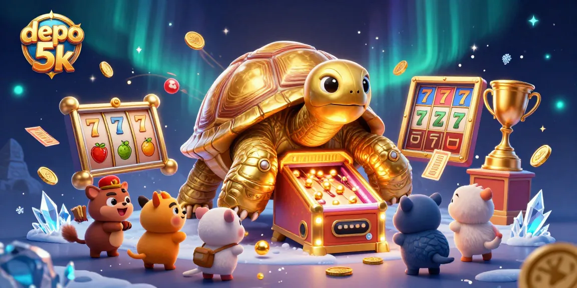 Experience thrilling gameplay with depo 5k featuring a tortoise pinball machine and vibrant slots.