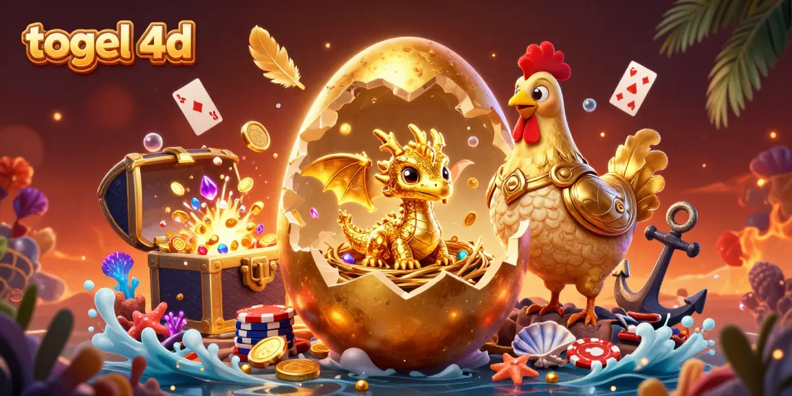 Experience thrilling togel 4d gameplay with a golden dragon amidst casino treasures and vibrant visuals.