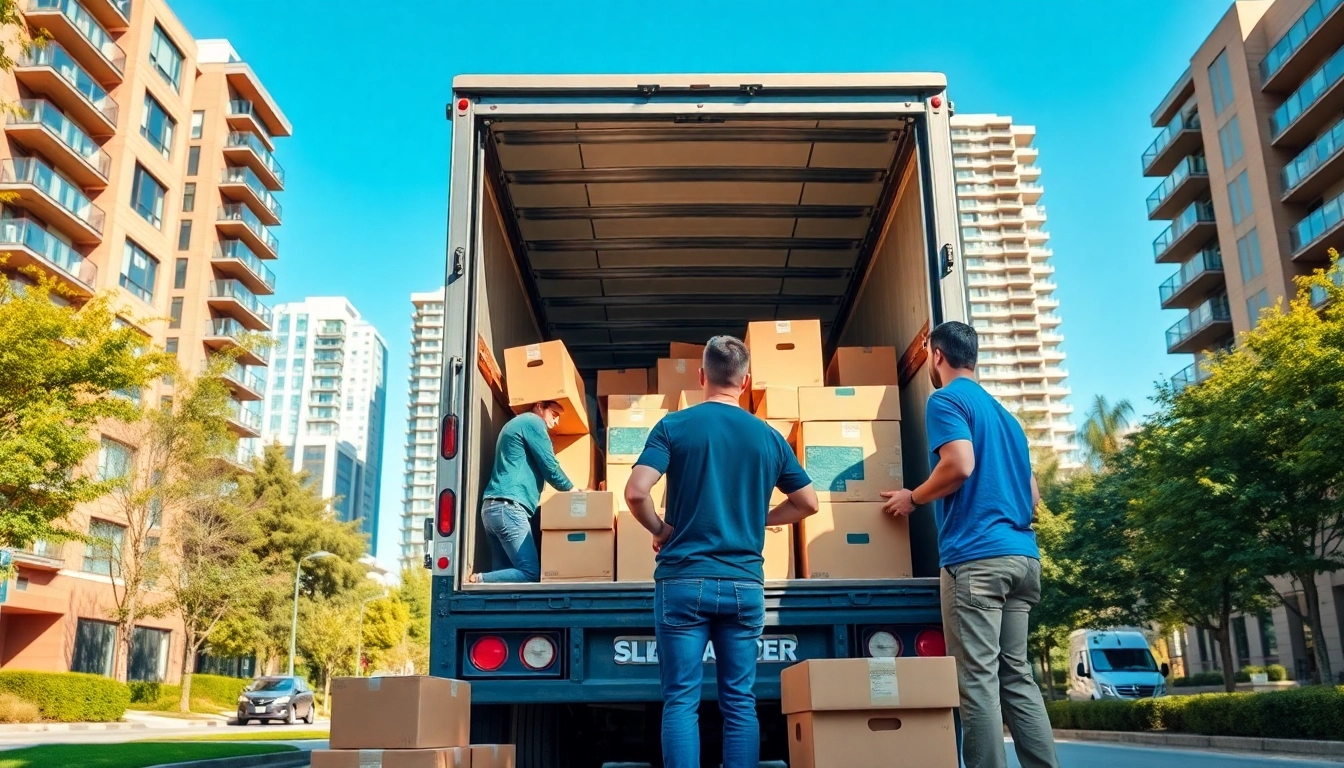 Packing and moving with the best movers in Vancouver in a sunny urban environment.