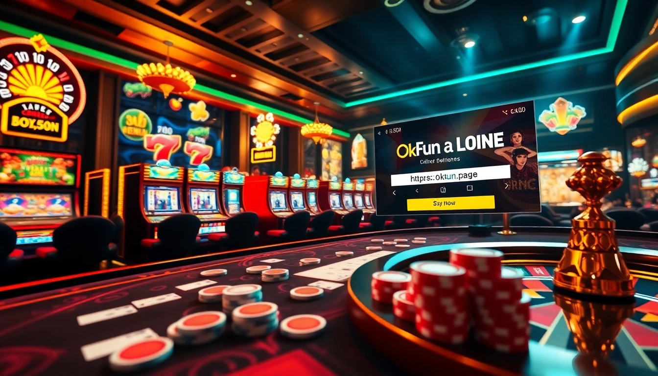 Experience thrilling gambling action at https://okfun.page with lavish casino tables and vibrant slot machines.