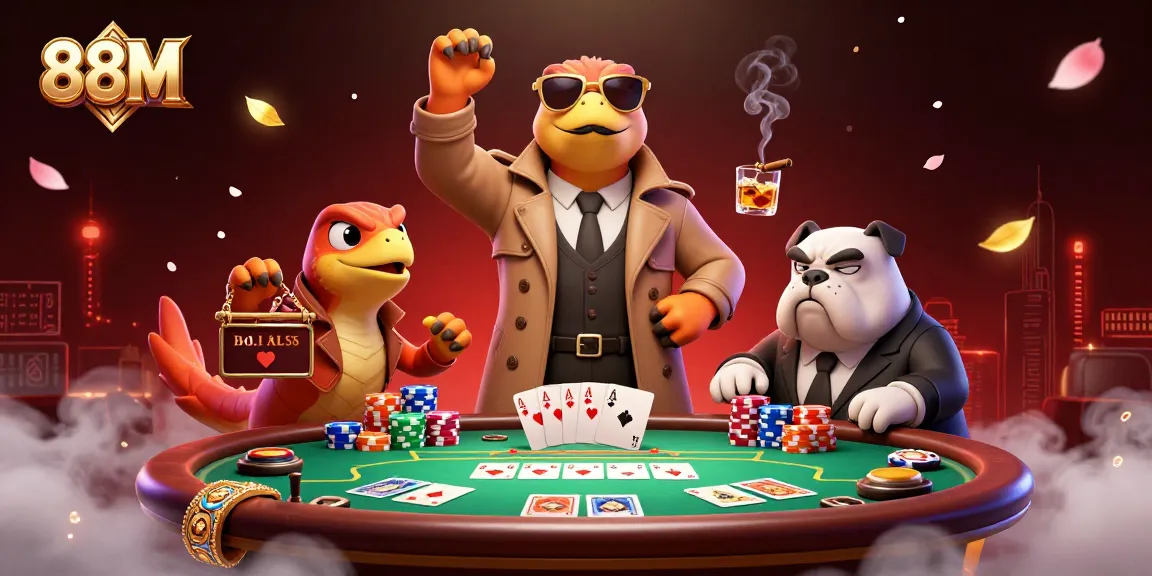 Engage in thrilling poker excitement at 88M's VIP casino with raptors in disguise.