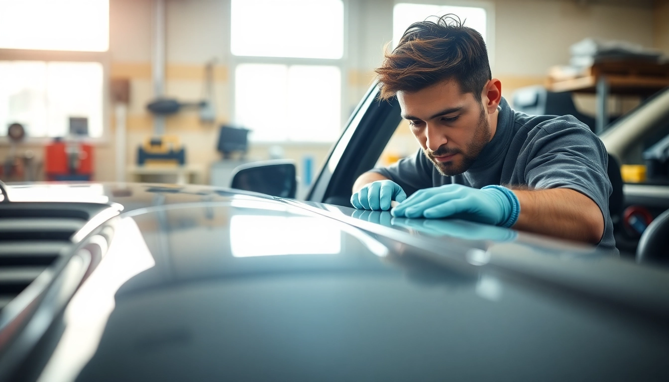 High-quality auto detailing Cleveland TN service featuring a professional detailer waxing a car.