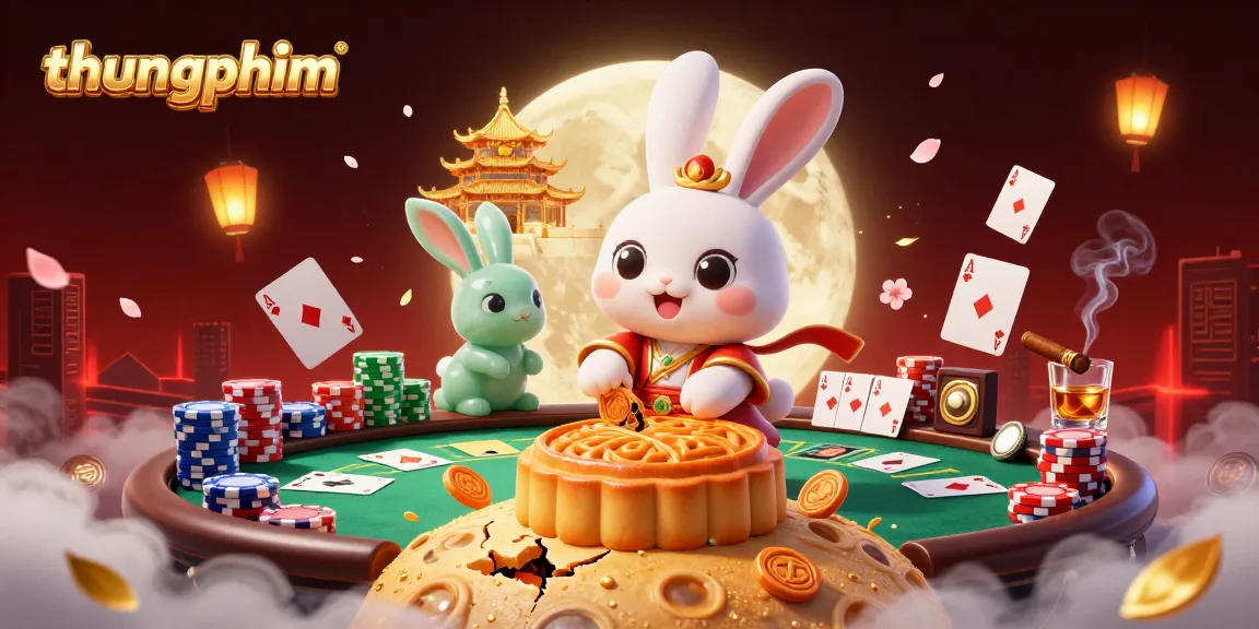 Experience the thrill of thungphim with 3D rabbits and poker excitement on the moon.
