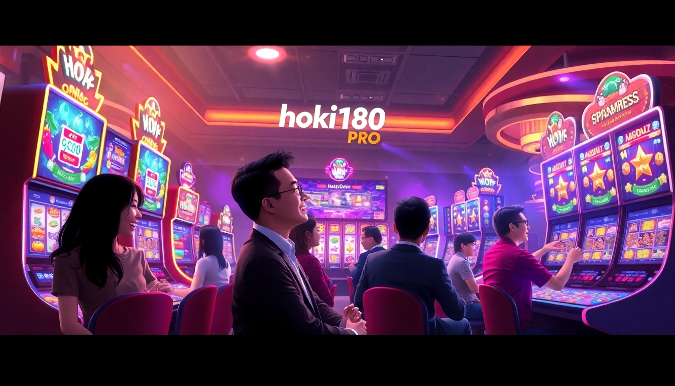 Exciting online casino gaming scene showcasing hoki138 pro with vibrant slot machines and engaging gameplay.
