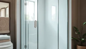 Erleben Sie die sonni Duschkabine in glänzendem Design mit modernen Glasschiebetüren und eleganten Details.