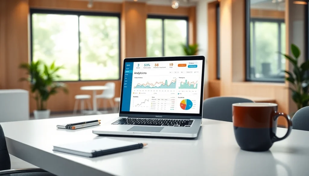 Monitor showcasing smm reseller panel metrics in a modern workspace setting.