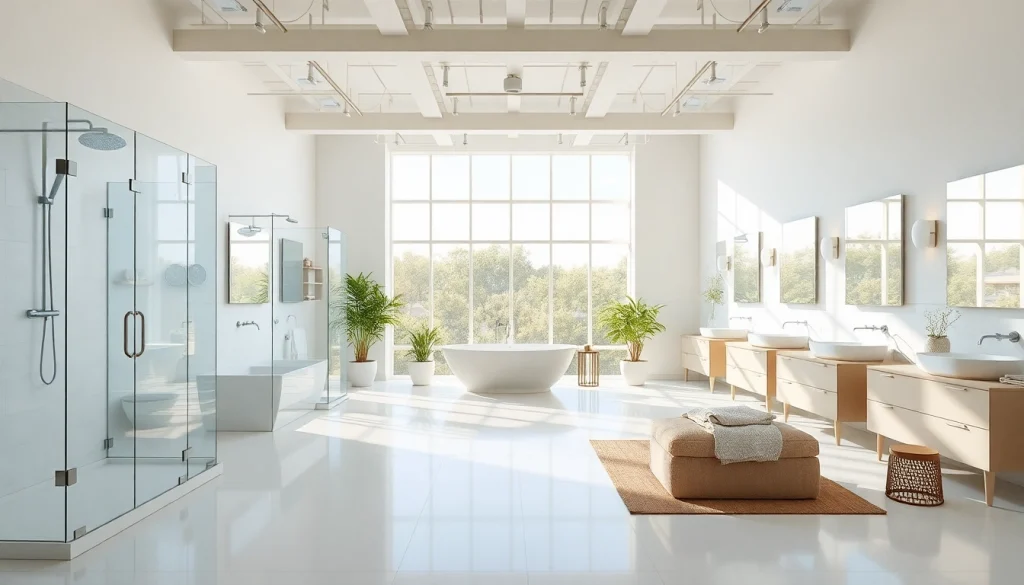 Sonni sanitär GmbH präsentiert hochwertige Badezimmerprodukte in einem modernen Showroom.