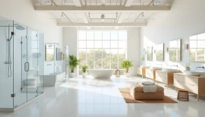 Sonni sanitär GmbH präsentiert hochwertige Badezimmerprodukte in einem modernen Showroom.