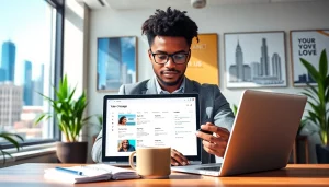 Find a job in Chicago with a professional actively researching opportunities in a modern office.