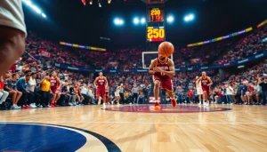 nba중계의 긴장감 넘치는 농구 경기 장면, 선수들이 열정적으로 뛰고 있습니다.