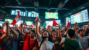 Engaged crowd enjoying sports betting Mexico in a lively venue, showcasing excitement and community.