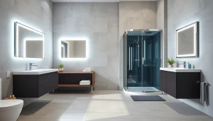 Améliorez votre salle de bain avec sirhona fr grâce à des miroirs LED et des cabines de douche modernes.