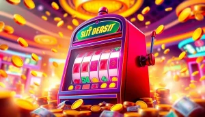 Menangkan slot deposit pulsa dengan mesin slot penuh warna dan koin bersinar di kasino.