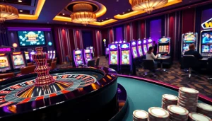 Enjoying exciting games at RR88 with roulette wheels and vibrant slot machines.