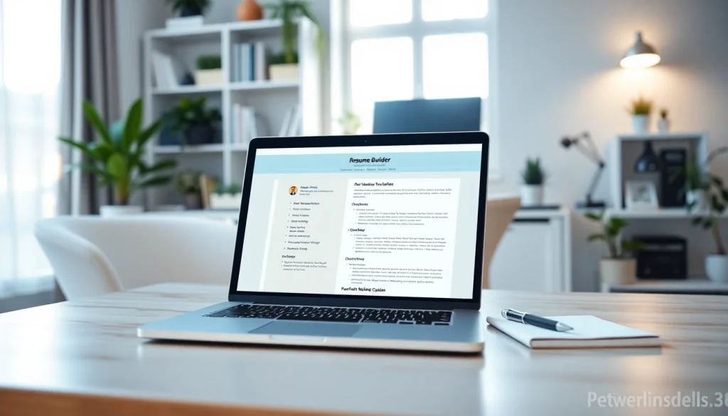 Create and customize a standout Resume Builder in a modern home office setup.