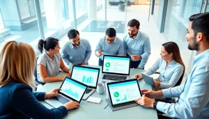 Enhance customer engagement with WhatsApp Business CRM by showcasing a modern business meeting.