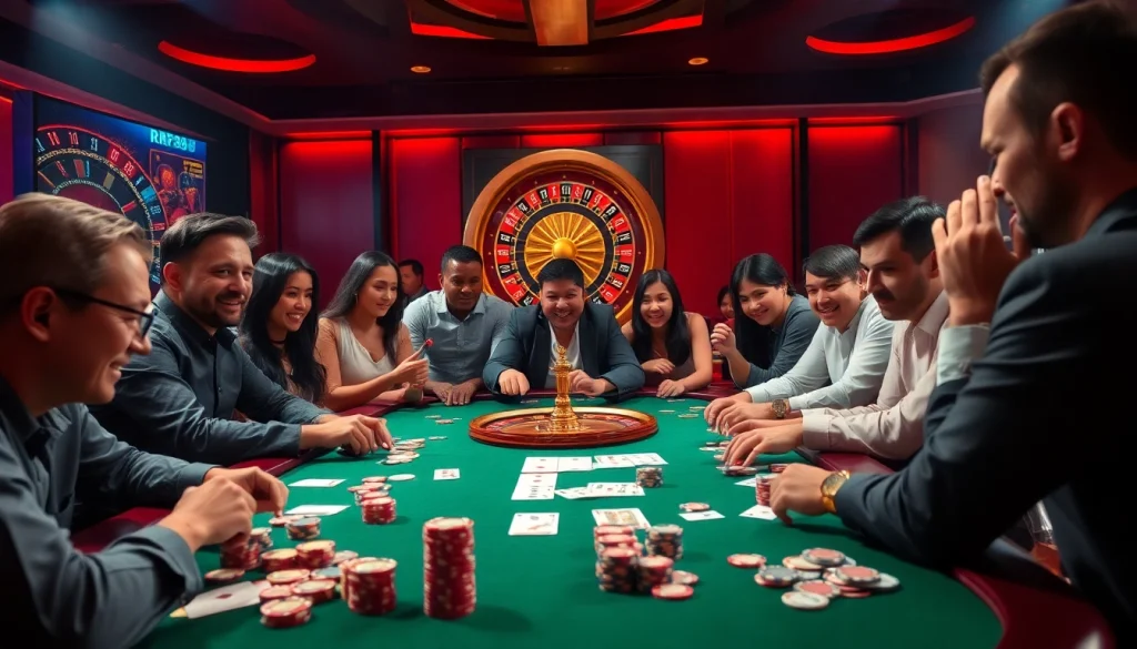 Betting at the RR88 casino table featuring vibrant action and excitement from online gaming.