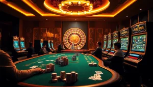 Players strategizing their bets on hay.win's exciting virtual tables in a luxurious casino setting.
