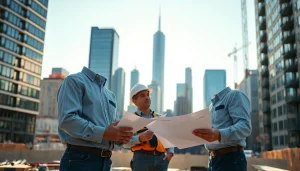 Manhattan General Contractor supervising a dynamic construction site in New York City.