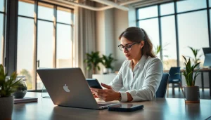 在专业办公环境中，现代设备上展示的 WPS Office 软件。