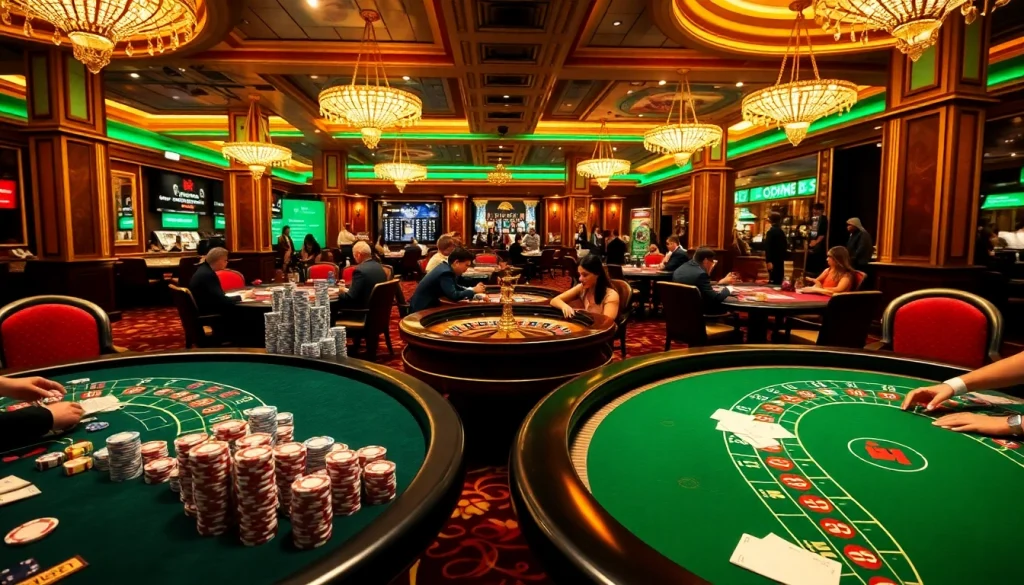 Engaging players at an upscale casino table while showcasing sbobet link alternatif betting elements.