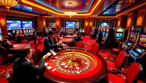 Vivez une atmosphère palpitante dans un casino fiable en ligne avec des tables, des cartes et des joueurs dynamiques.