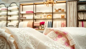 Kant stof kopen: Elegante selectie van kantstoffen in een stijlvolle boetiek.