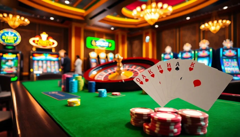 Experience thrilling gameplay with sbobet link alternatif at a luxurious casino setting.